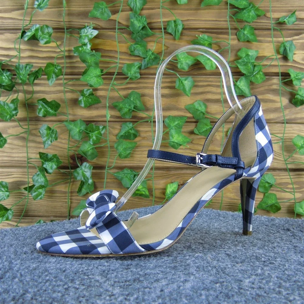 Michael‎ Kors Women Plaid Mary Jane Blue Fabric Pump 8.5 Medium Gently Used 2025